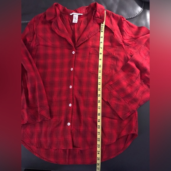 Victoria’s Secret red sparkly checkered 2-pc pajama set - Picture 11 of 16